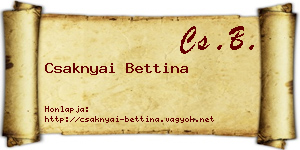Csaknyai Bettina névjegykártya