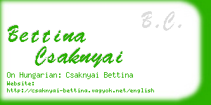 bettina csaknyai business card